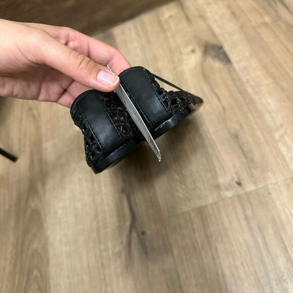 H&M Elegant Black Fishnet Flats Shoes Sz 7 - Picture 3 of 4